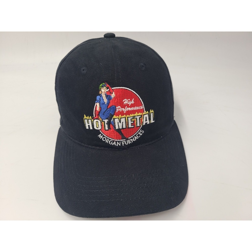 Vintage Morgan Furnaces Hot Metal High Performance Strapback Hat Cap Men Black